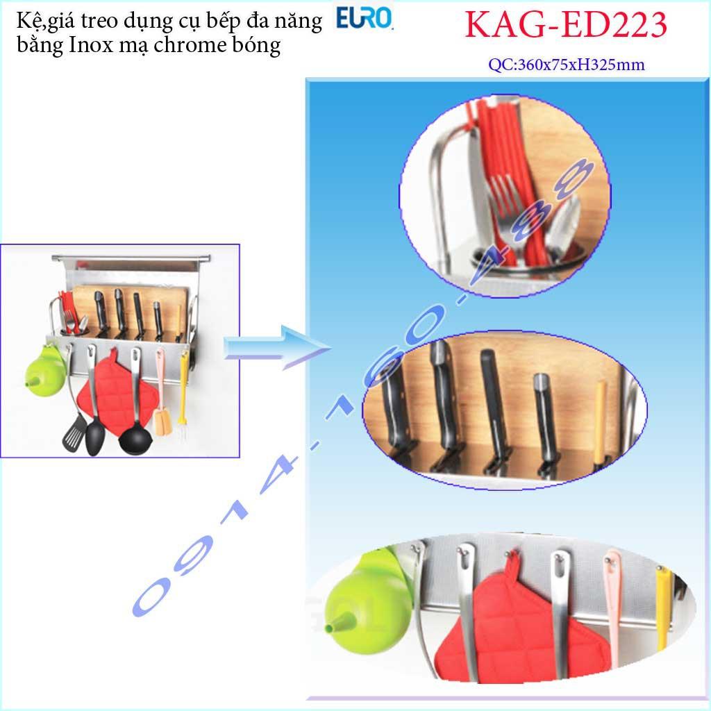 Kệ máng dao muỗng nĩa nhà bếp KAG-ED223, Kệ treo đồ nhà bếp đa năng, giá treo đa năng Euro