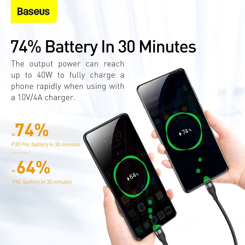 Cáp sạc nhanh 3 đầu Baseus Flash Series 3 in 1 (USB to Type C/ Lightning/ Micro, 5A/40W Quick Charging & Data Cable) - Hàng chính hãng