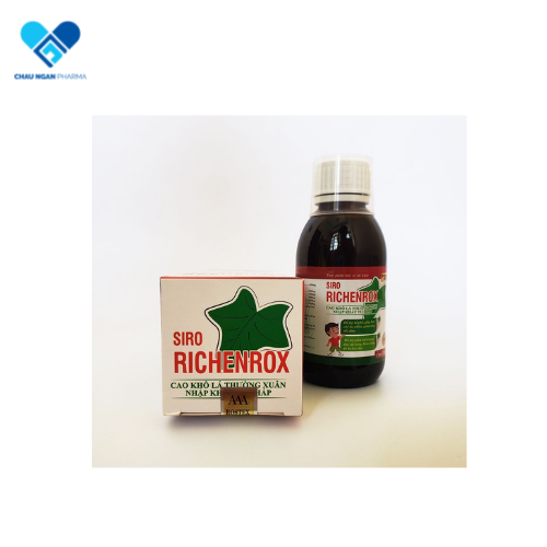 Siro ho cho bé RICHENROX giảm ho, tiêu đờm, viêm họng, viêm phế quản chai 125ml thành phần từ Cao lá thường xuân, húng chanh