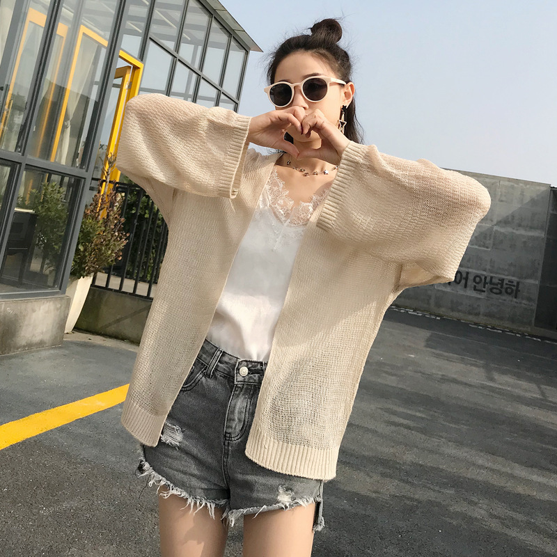 Áo Choàng Cardigan Len Dệt Kim Mùa Hè Loại Tốt