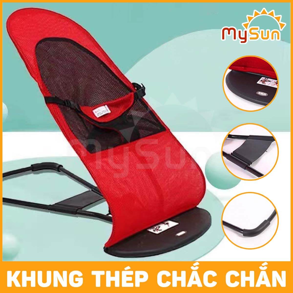 Ghế nôi nhún rung bập bênh cho bé sơ sinh nằm ru ngủ, ngồi chơi thư giãn an toàn MySun