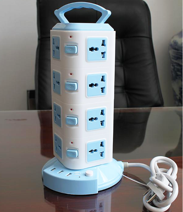 Ổ cắm điện 4 tầng loại XỊN 3 USB sạc điện thoại và 16 lỗ cắm