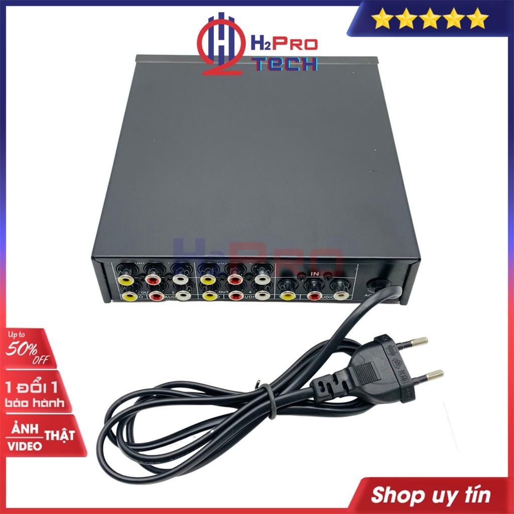 Bộ Chia Av 1 Ra 4 Vsp4, Bộ Chia Tín Hiệu Av (Video &amp; Audio) 1 Ra 4 Cao Cấp, Âm Thanh Đầu Ra Không Thay Đổi-H2Pro Tech