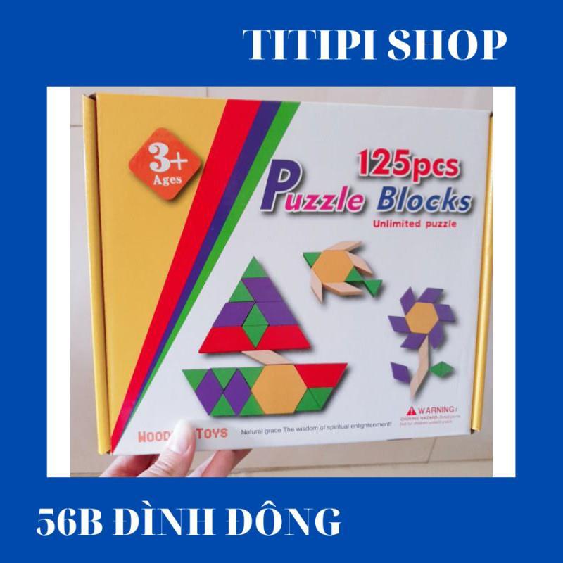 Đồ chơi ghép hình Puzzle Block 125 chi tiết kích thích sự thông minh sáng tạo cho bé