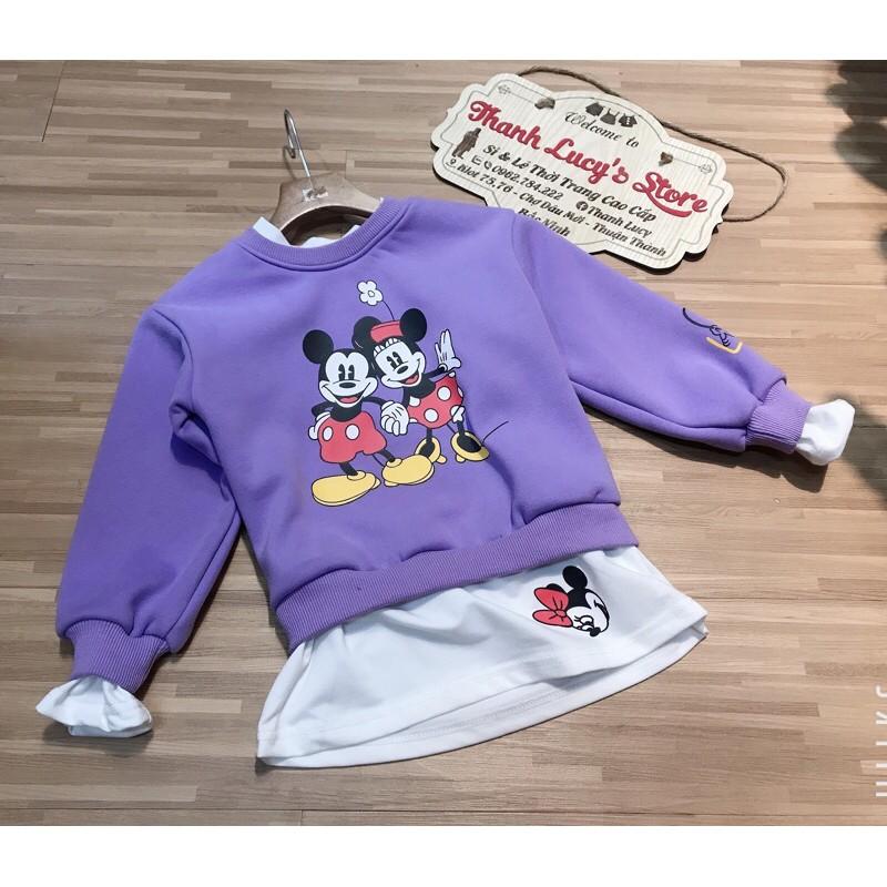 Áo hoodie mickey lót lông bé gái quảng châu cao cấp