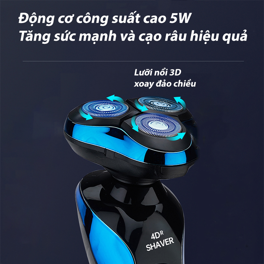 Máy cạo râu sạc điện SeaSy SS16 đa năng Cao Cấp 4 trong 1 thiết kế 3 lưỡi kép dành cho nam giới - Hàng Chính Hãng