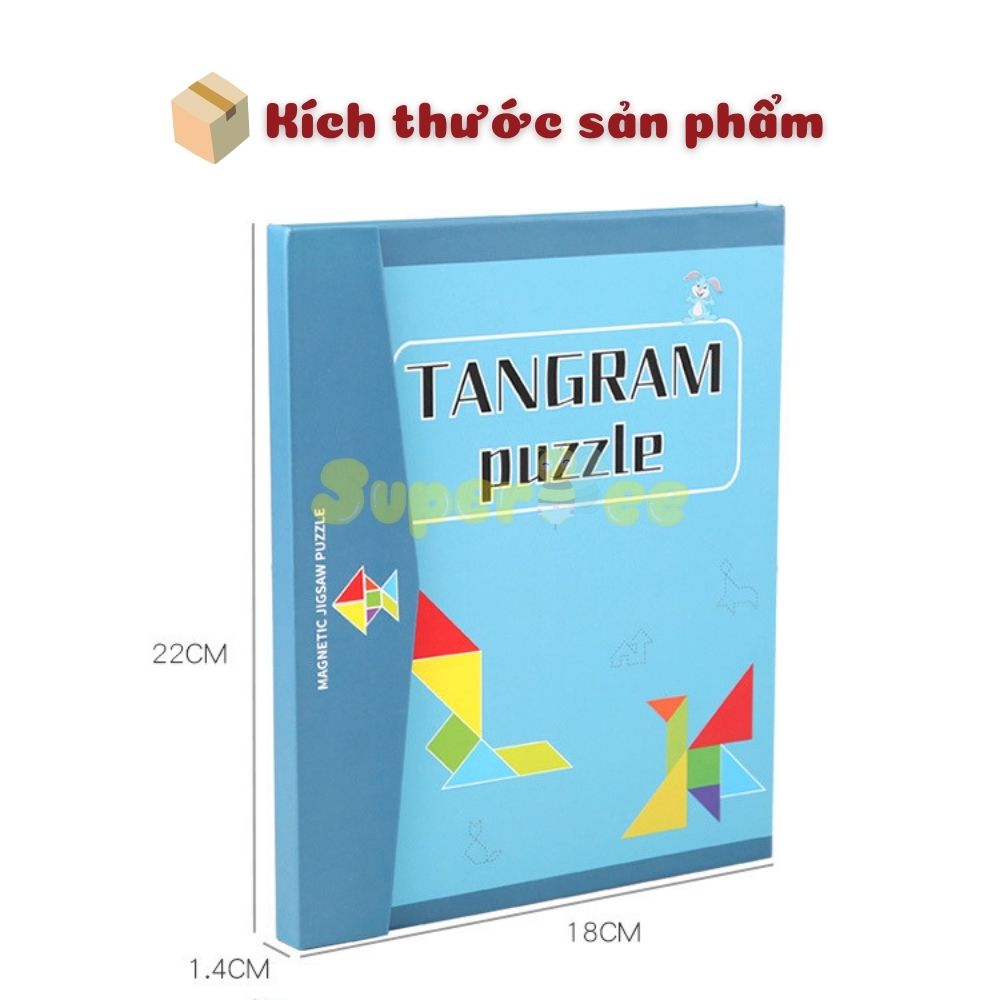 Combo 3 Món Đồ Chơi Gỗ Ghép Hình Con Vật, Ghép Chữ Và Xếp Hình Tangram Cho Bé Sáng Tạo