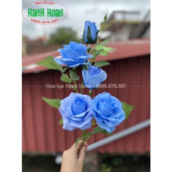 Hoa Giả- Cành hoa hồng Hạnh Anh 5 bông cao cấp