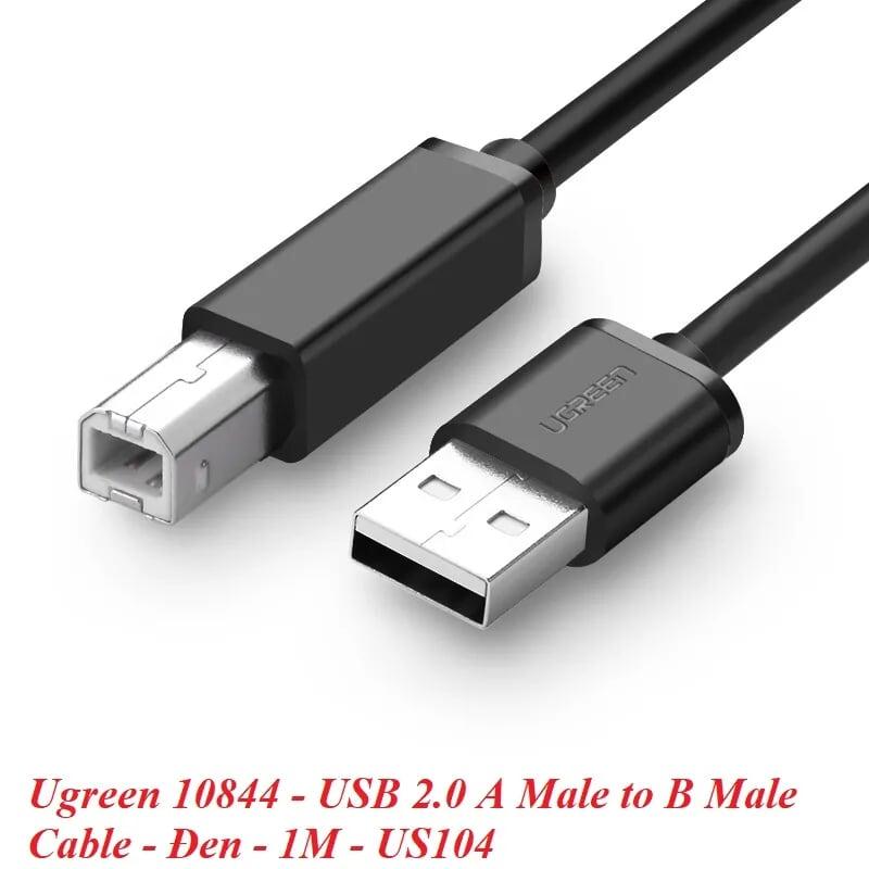 Ugreen UG10844US104TK 1M màu Đen Cáp USB 2.0 sang USB B máy in - HÀNG CHÍNH HÃNG