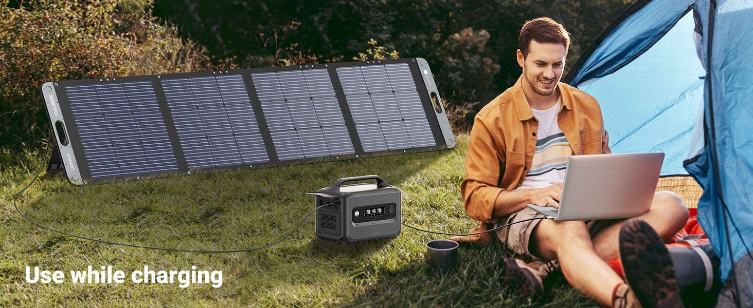 Ugreen UG15114SC200TK 200W chuẩn cắm kết nối Type XT60 Tấm panel năng lượng mặt trời có thể xếp gọn dùng cho trạm sạc 600w 1200w 2200w Gs600 gs1200 - HÀNG CHÍNH HÃNG