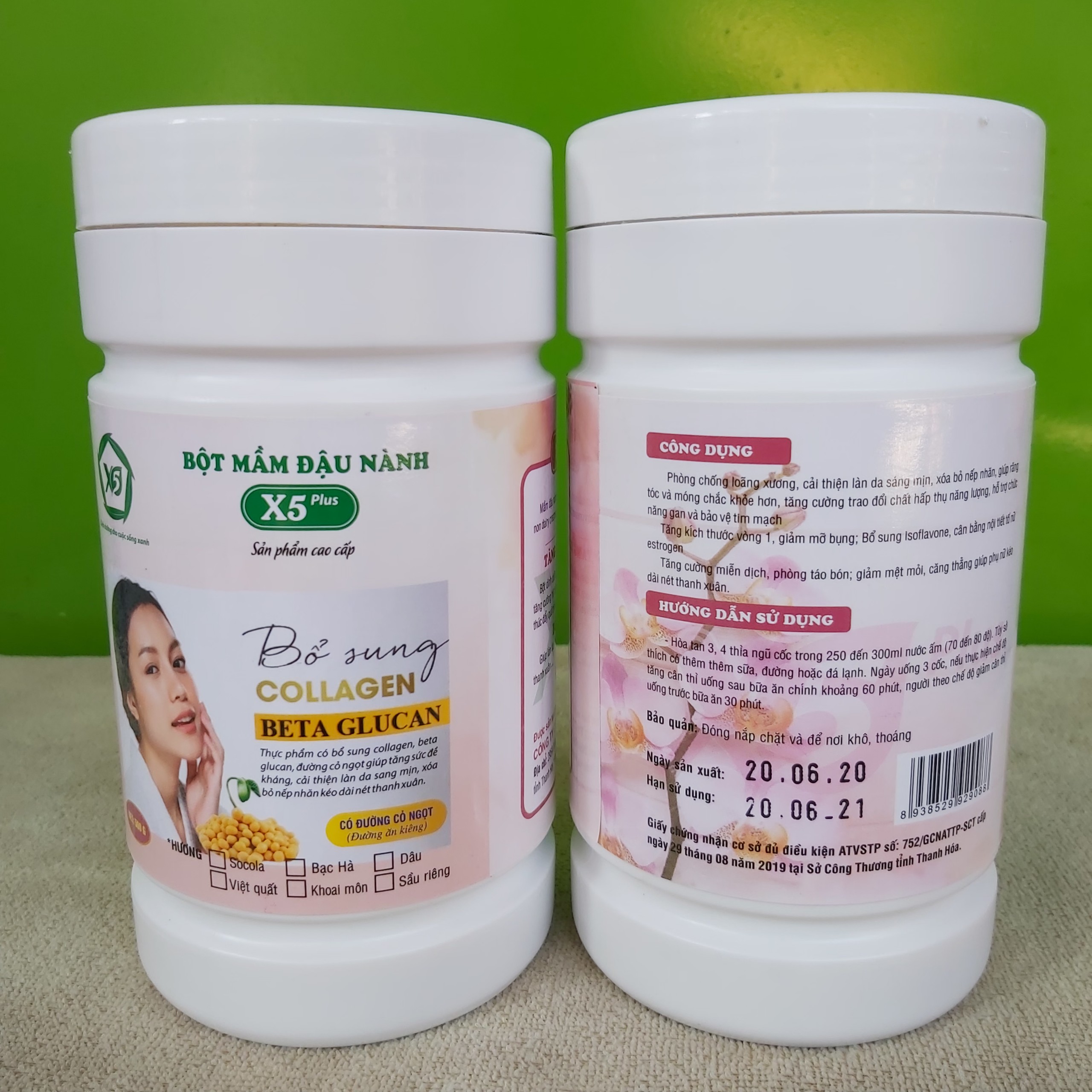 Combo 3 Hộp Bột Mầm Đậu Nành X5 Có Bổ Sung Collagen, Betaglucan (Tặng trà mầm ngũ cốc X5- 200gr)