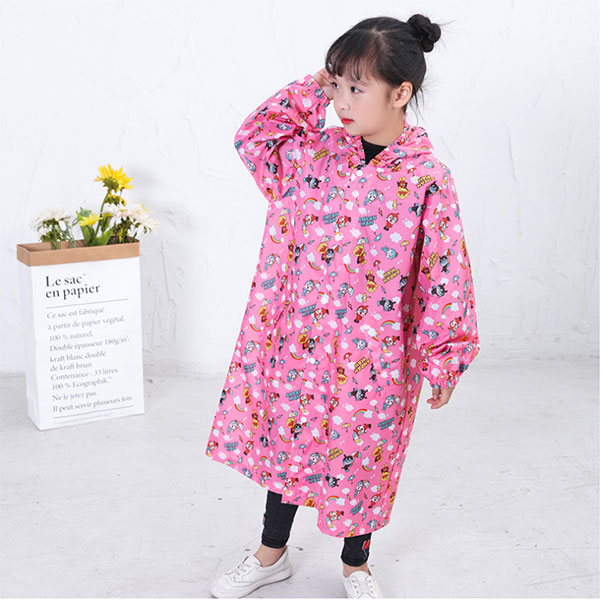Áo Mưa Bít Vải Dù Hoạt Hình Cho Bé Từ 4-12 Tuổi