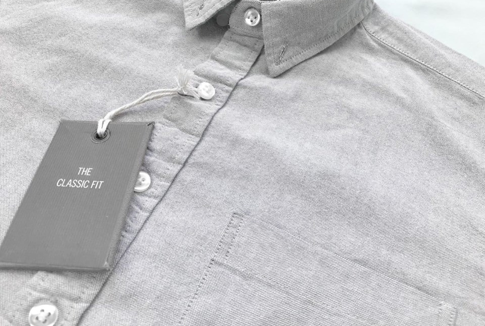 Áo sơ mi nam tay dài trắng công sở đi tiệc vải oxford denim có túi cao cấp SM02