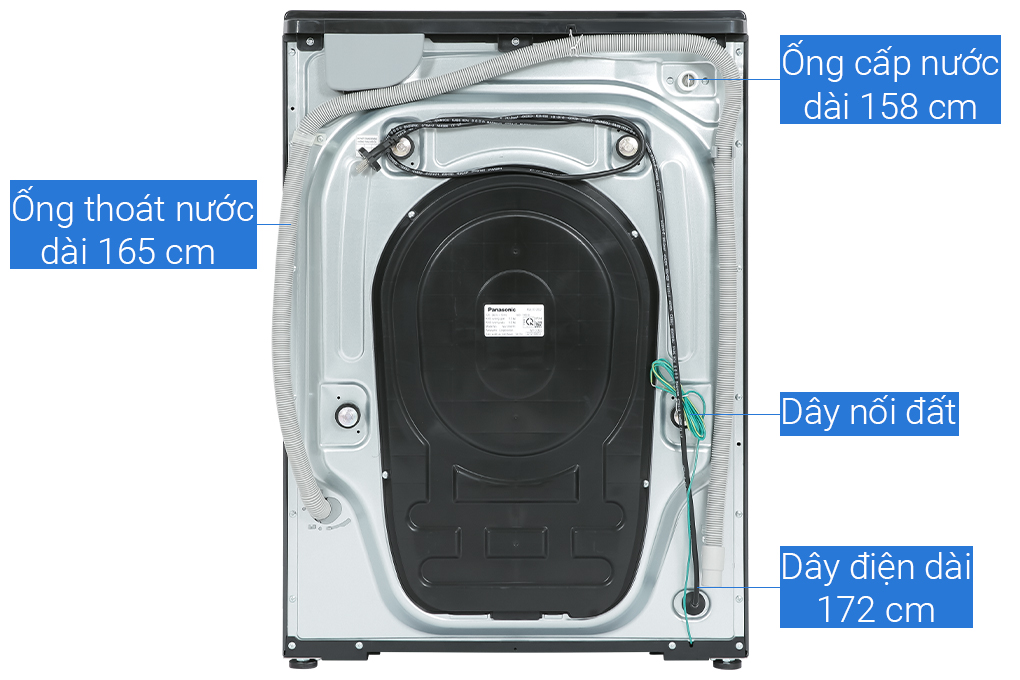 Máy Giặt Sấy Cửa Trước Panasonic 10,5 Kg giặt 6kg sấy NA-S056FR1BV - Diệt khuẩn đến 99.99% - Giặt sấy 2 trong 1- Hàng Chính Hãng (Đen) - Giao Toàn Quốc