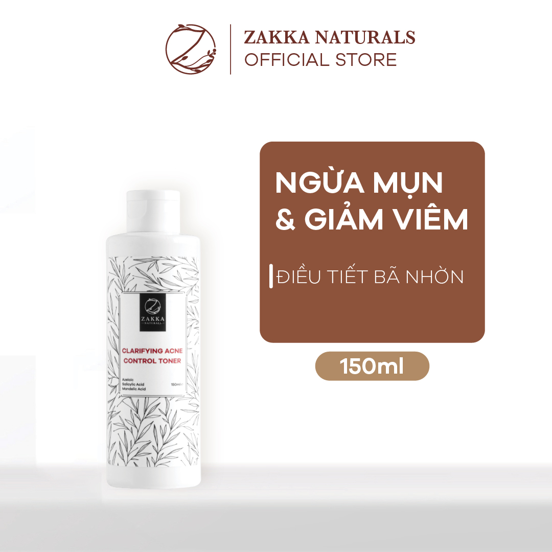Toner Tẩy Da Chết AHA, BHA Mandelic Glow Zakka Naturals 150ml