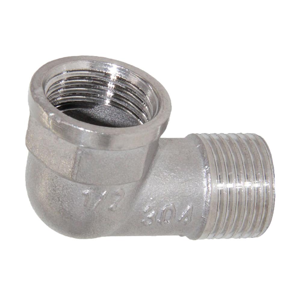 1/2" Stainless Steel 90 Degree Double End Elbow Fitting Pipe Connector DN15