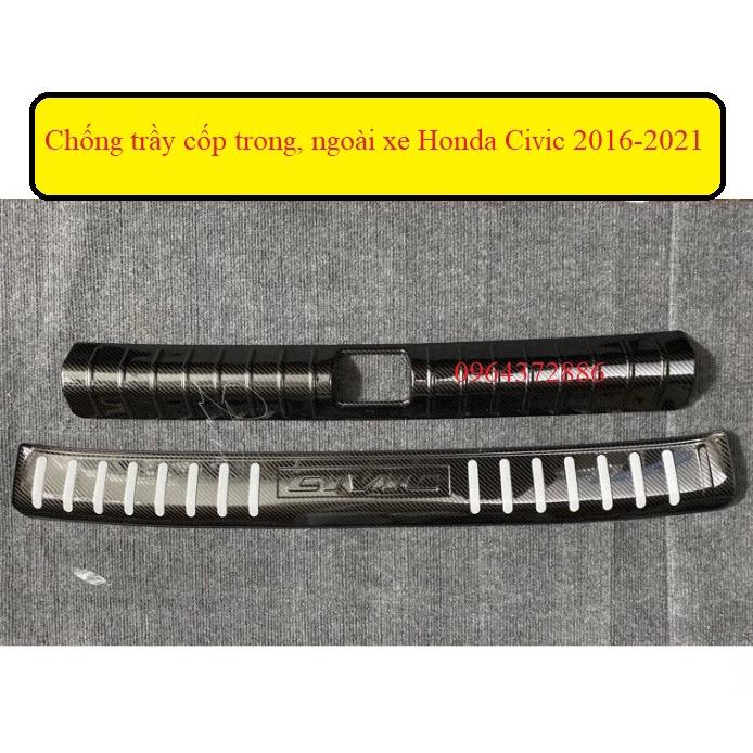 Chống trầy cốp trong, ngoài xe Honda Civic 2016-2021 carbon cao cấp