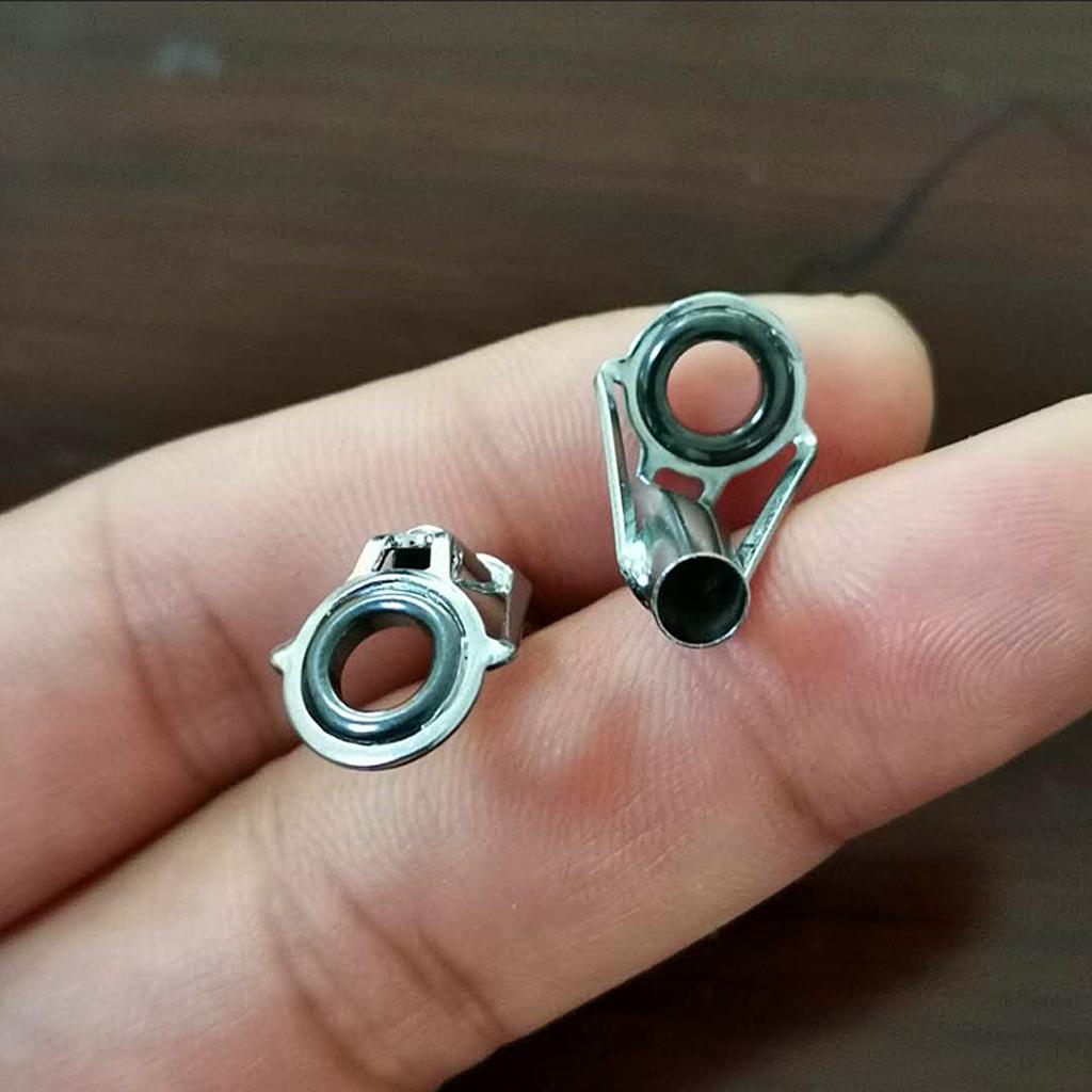 80PCS/set Ceramic Fishing Rod Guides Tips Top Eye Rings Line Repair Kit 10 Sizes