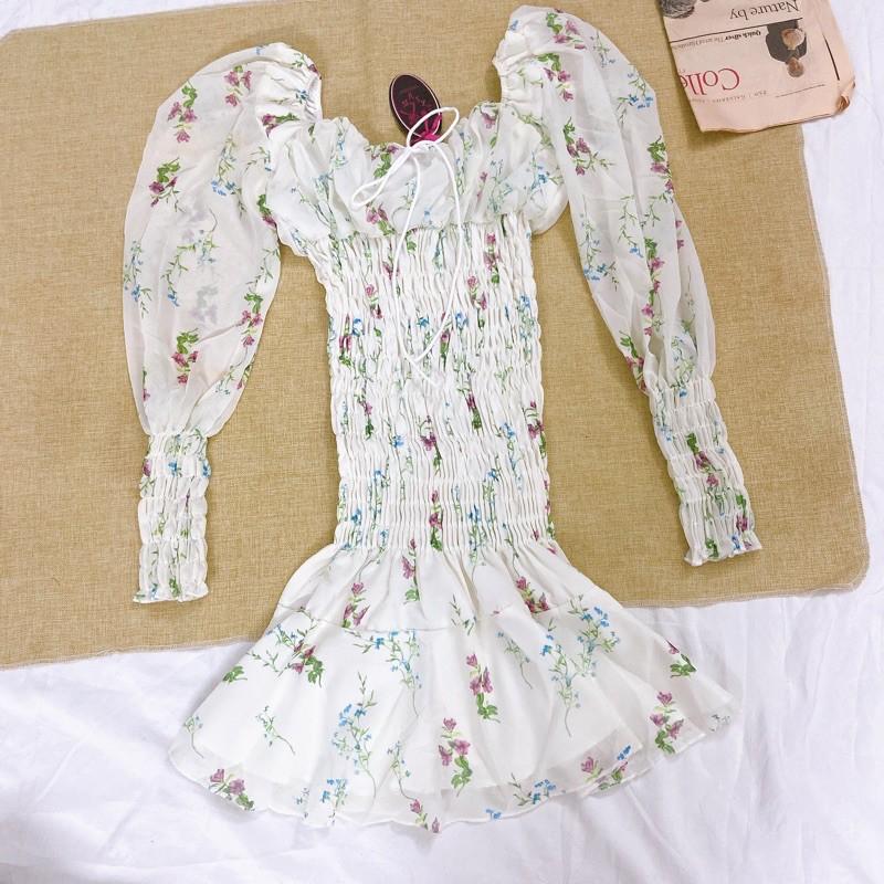 Đầm voan hoa nhí ulzzang phong cách Hàn Quốc