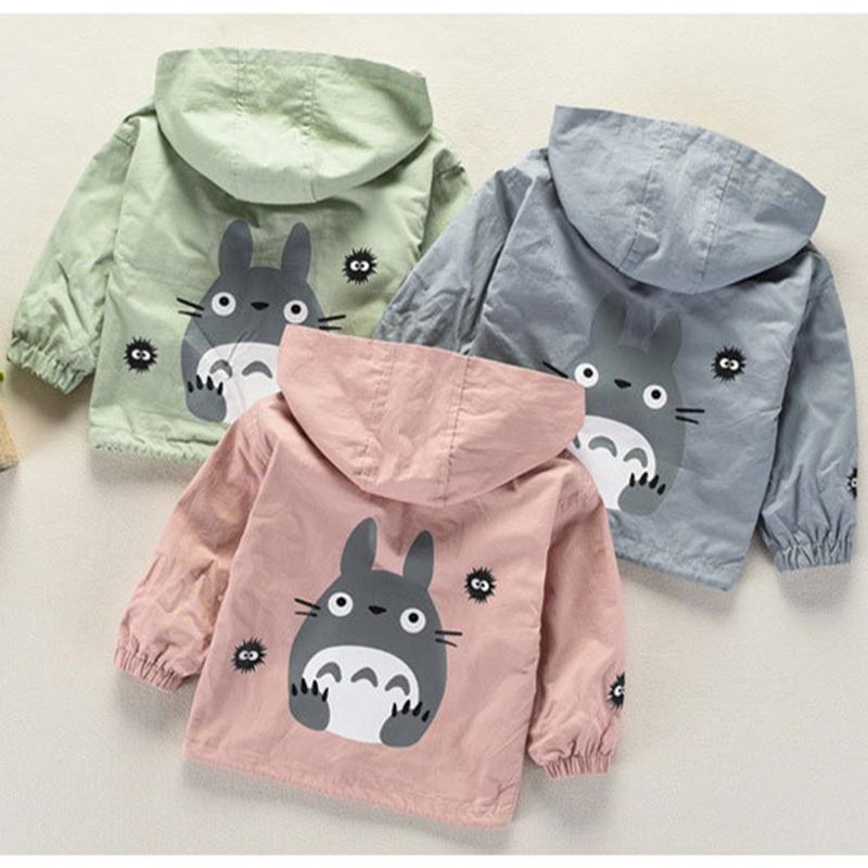 Sơ Sinh Bé Trai Quần Áo Bé Gái Mùa Xuân, Mùa Thu Áo Khoác Trẻ Em Áo Gió Hoạt Hình Dễ Thương Totoro Hoodie Bé Áo Khoác Trẻ Em Áo Khoác Ngoài 1-4Y