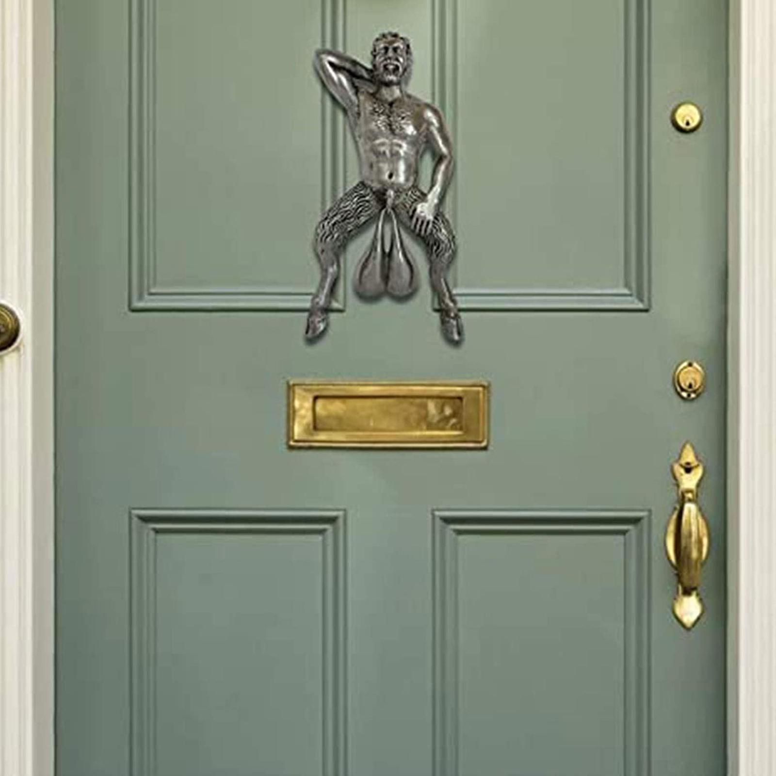 Door Knocker Wall Sculpture Ornament Home Decor Resin Statue Figurine