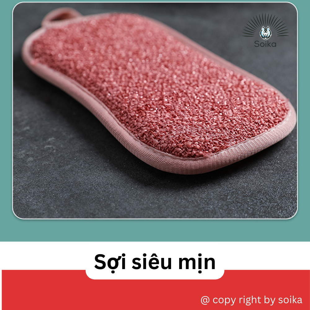 Miếng Rửa Chén Bát Cọ Rửa Xoong Nồi Chảo 2 Mặt Soika SK-A06