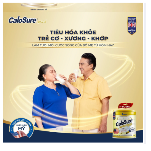 Sữa bột Calosure Gold Ít Đường 900g cho người ốm,người cao tuổi-tặng khăn