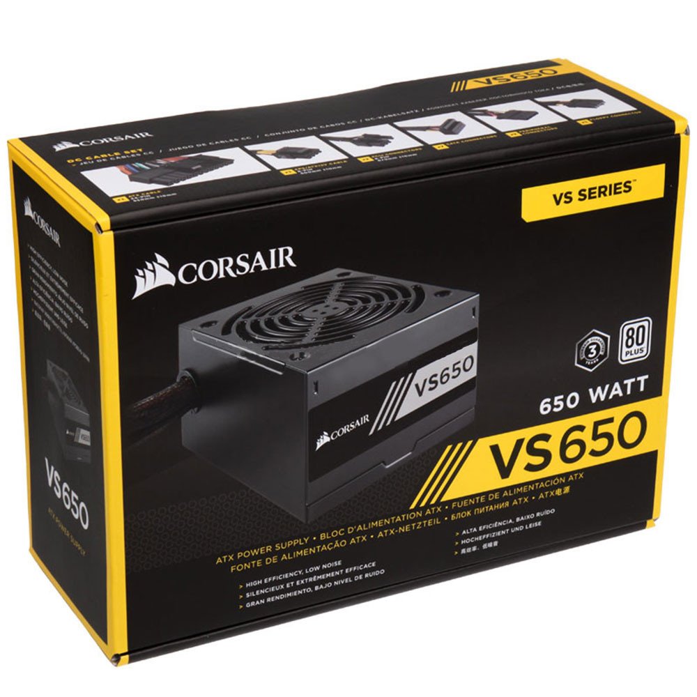 Nguồn máy tính Corsair VS650  80 Plus White - Hàng Chính Hãng