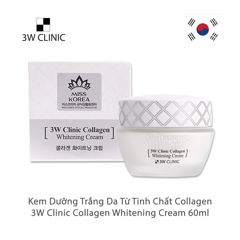 Kem Dưỡng Trắng Da Tinh Chất Collagen 3W Clinic Collagen Whitening Cream (60ml)