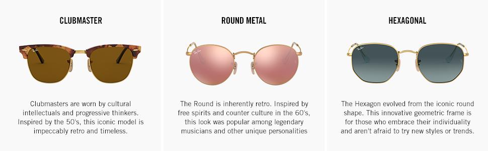 The Icons: Clubmaster, Round Metal and Hexagonal