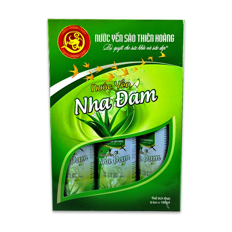 Hộp Nước Yến Thiên Hoàng Nha Đam (6 Lon x 190 ml)