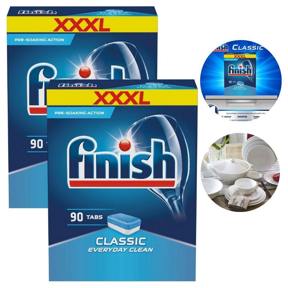 Combo 2 hộp 90 viên rửa bát Finish nhập khẩu Châu Âu Classic Dishwasher Tablets (2x90viên)