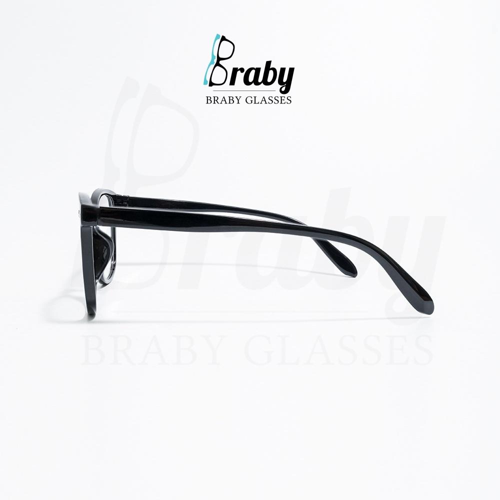Gọng kính  kính giả cận tròng mắt tròn thời trang nam nữ Braby chất liệu TR90 chống gãy kiểu dáng basic trẻ trung MK54