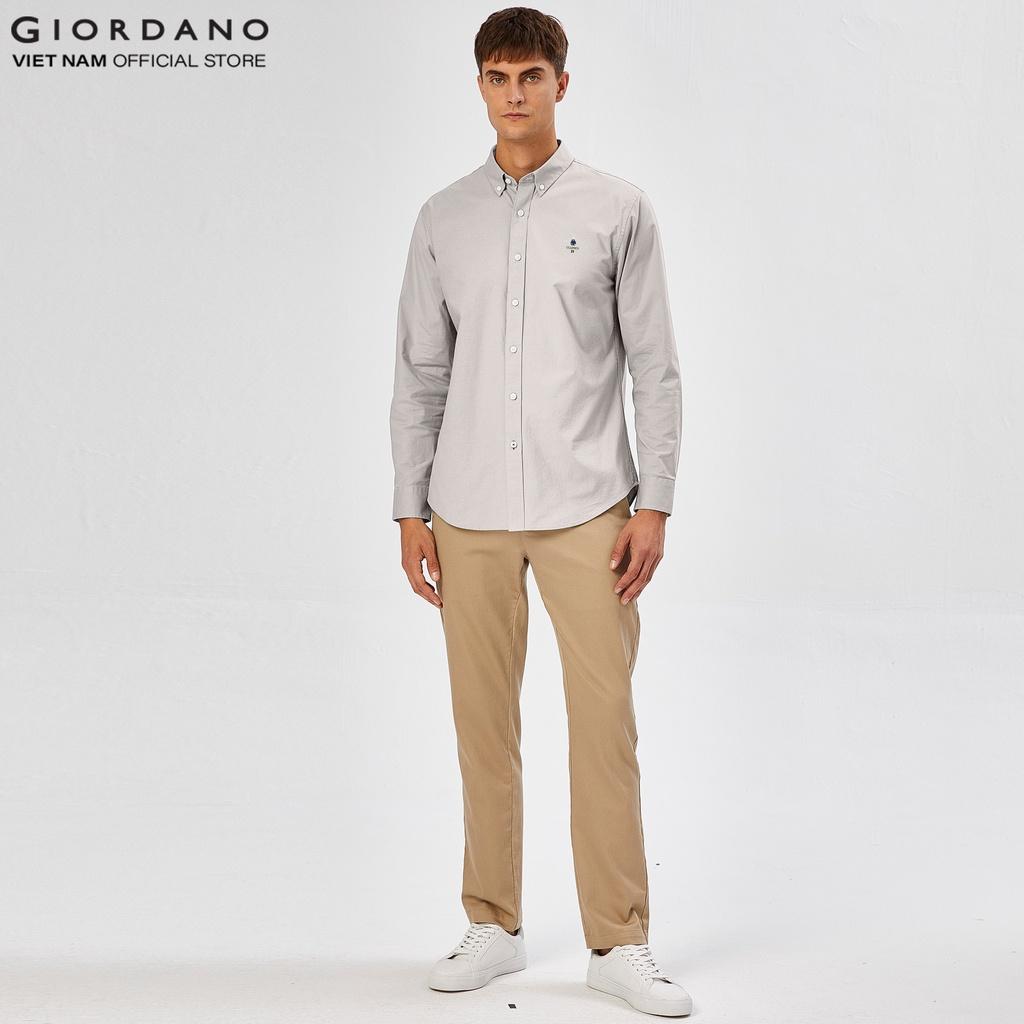 Hình ảnh Áo Sơ Mi Oxford Nam Dài Tay Logo Classics Giordano 01042043