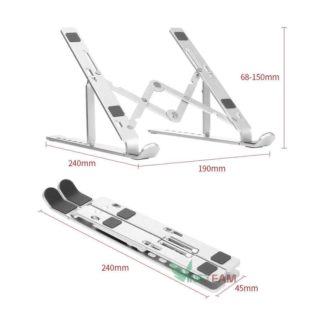 Giá Đỡ Laptop có thể gập lại chất liệu hợp kim nhôm cao cấp,điều chỉnh góc độ Tương Thích cho MacBook Pro/Air