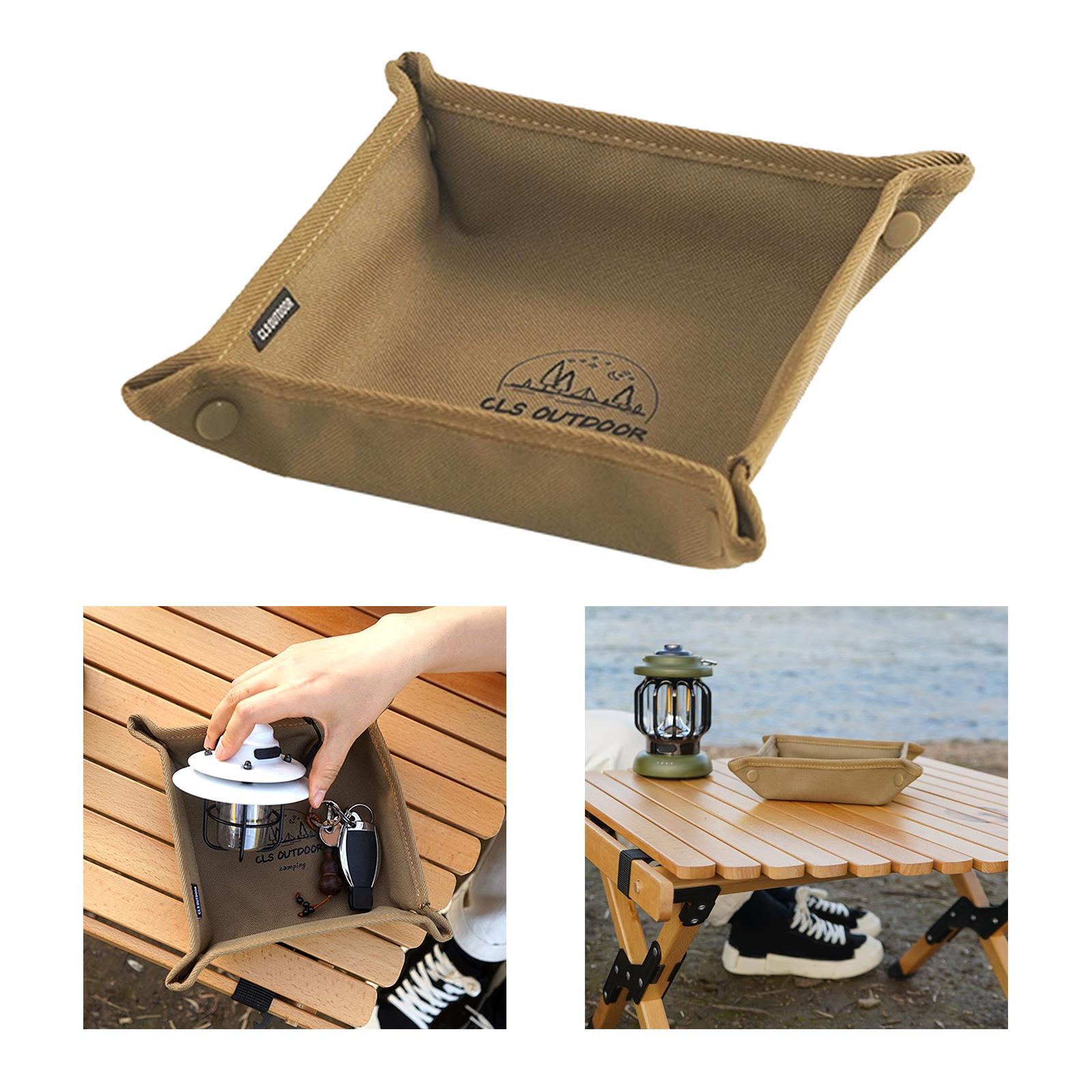 Camping Storage Tray Box Holder Cosmetic Display Jewelry Keys Coins Organizer Serving Tray Fruit Dish for Hiking Picnic Kitchen Bathroom Bedroom