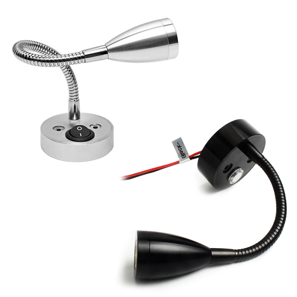 Đèn rọi đọc sách gắn tường đầu giường Led 3W Phong cách tối giản, Thân đèn Kim loại Xoay 360°