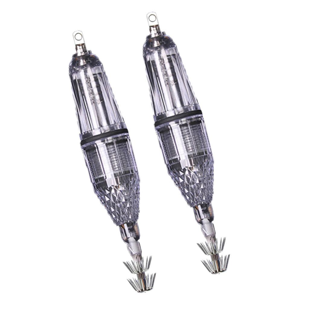 2pcs Luminous Octopus Squid Jig Hook 12cm Saltwater Fishing Lure Bait