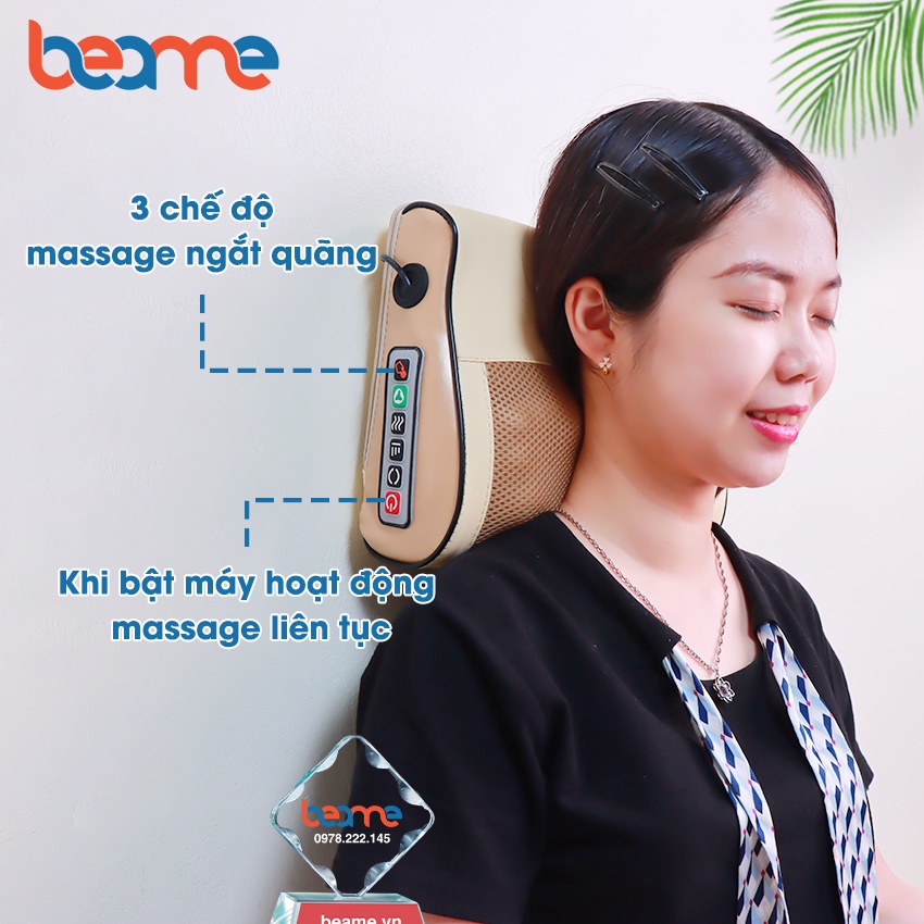 Gối Massage Hồng Ngoại Đa Năng - Chuyên Sâu Cho Cổ, Vai Gáy, Lưng Dưới, Đùi, Chân - Sử Dụng Tại Nhà, Văn Phòng, Trên Ô Tô - Máy Mát xa Toàn Thân Nhiệt Hồng Ngoại