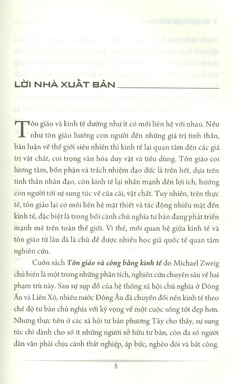 Tôn Giáo Và Công Bằng Kinh Tế