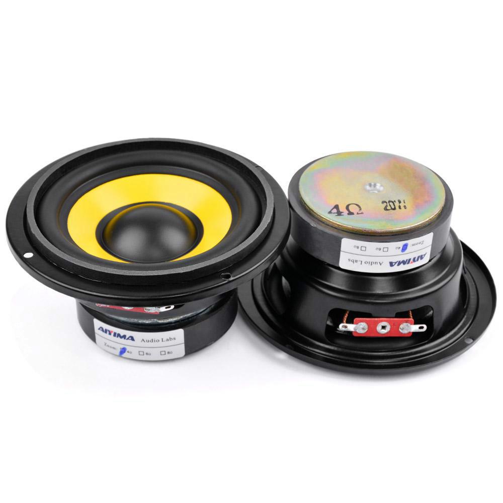 Aiyima 2 Chiếc 4Inch Âm Trung Bass Trình Điều Khiển Loa 4 8 Ohm Bass 20W Loa Âm Thanh Loa Trầm Nhà DIY Rạp Hát Tại Nhà Color: 8 Ohm 20W