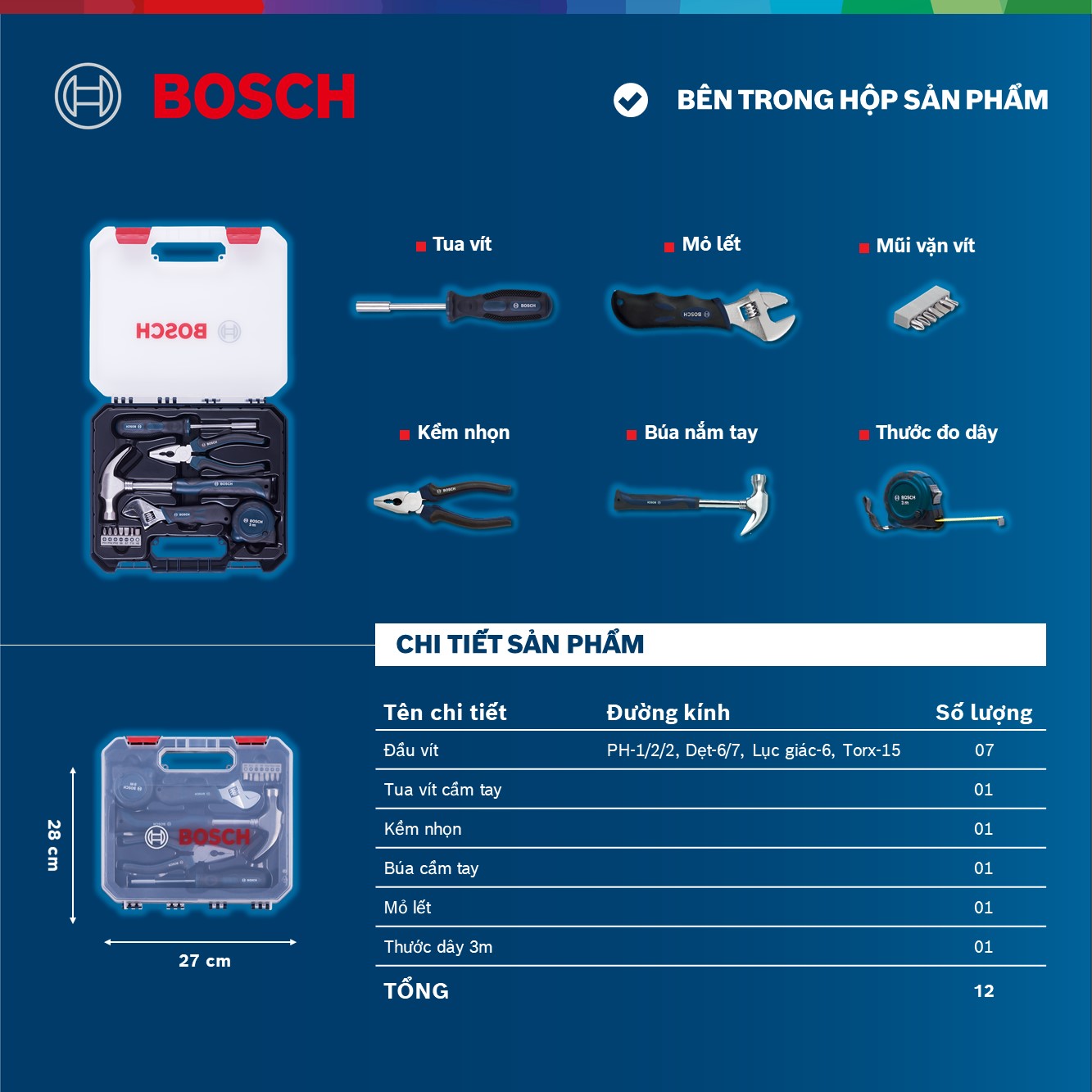 Bộ Dụng Cụ Đa Năng 12 Món Bosch