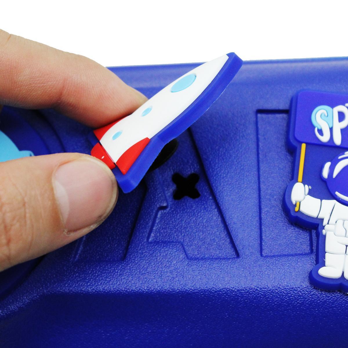 Bóp Viết Nhựa Charm Tên Lửa - Shunde 9036 - Màu Xanh Đậm