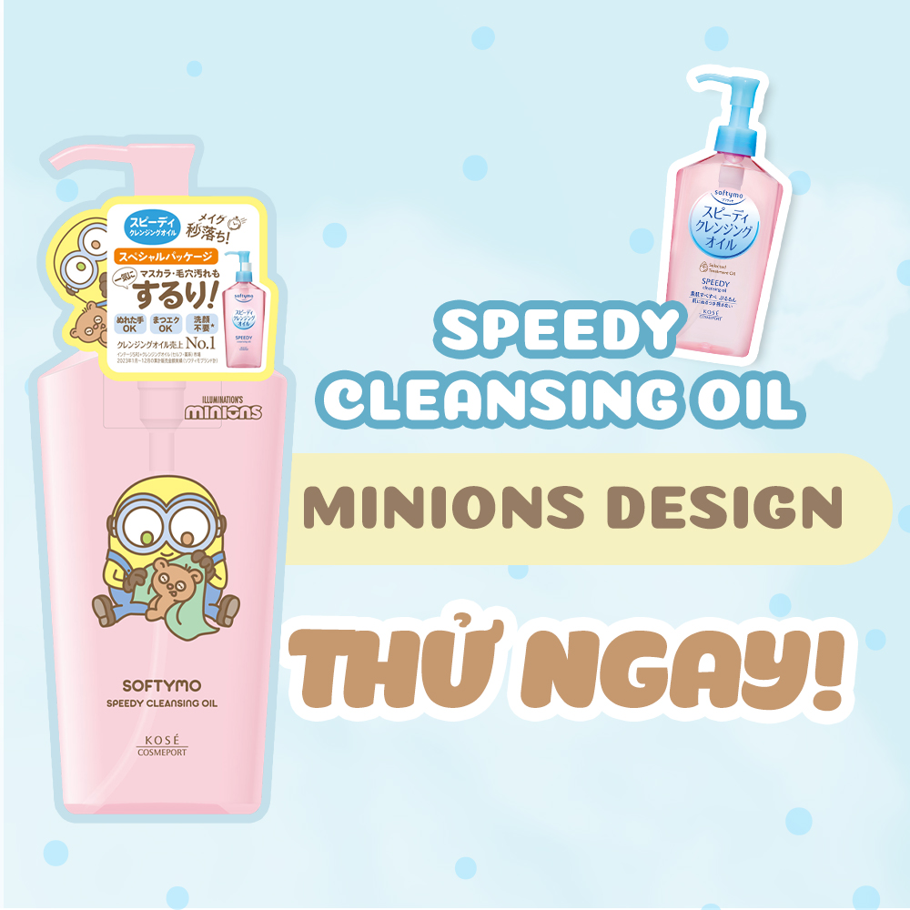 Dầu Tẩy Trang Làm Dịu Nhẹ Làn Da Kose Softymo Speedy Cleansing Oil Phiên Bản Giới Hạn Minions 240ml