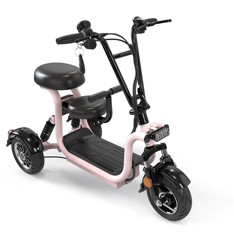 NEW400w Ba Bánh 3 Bánh Xe Điện Có Thể Gập Lại Di Động Xe Tay Ga Pin Lithium Có Thể Tháo Rời Color: black
