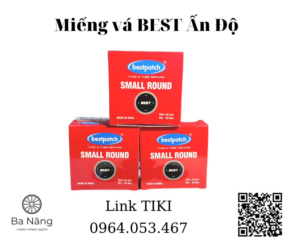 Miếng vá vỏ săm lốp xe máy, ôtô BEST hình Oval - 65x40mm