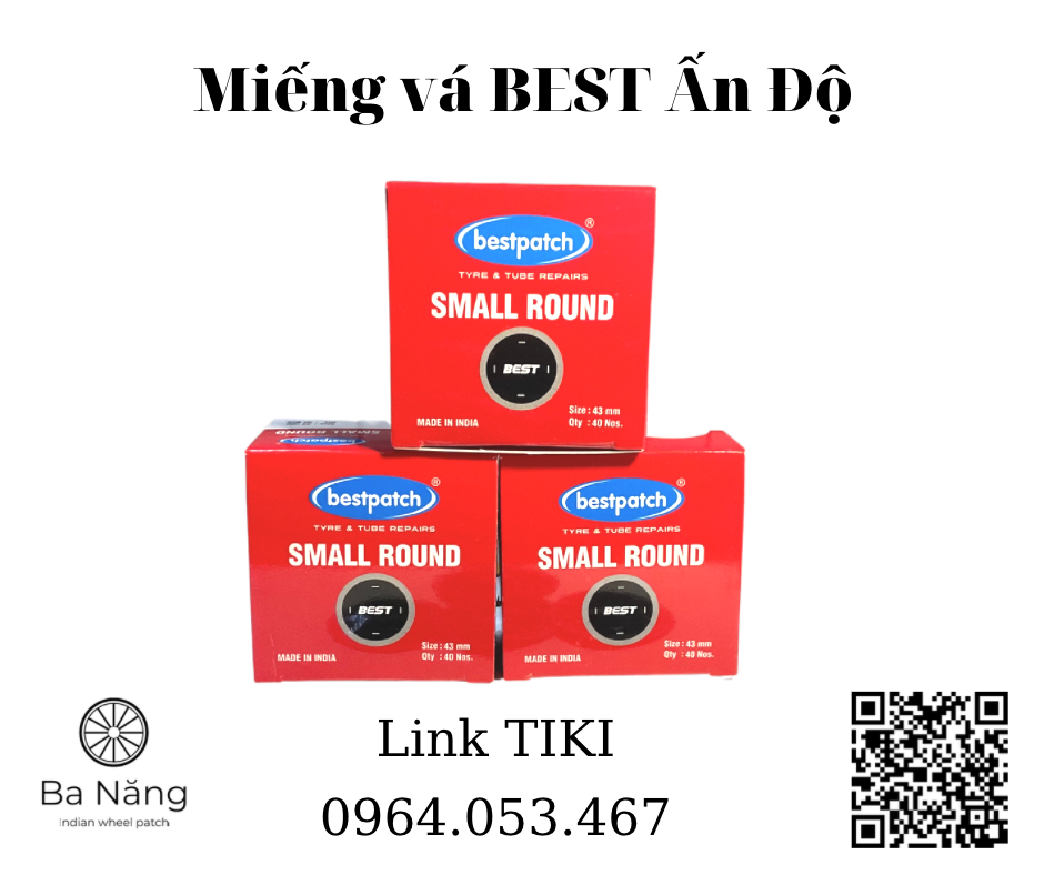 Miếng vá săm, lốp (ruột xe) máy, ôtô hình tròn - Kích thước 43mm