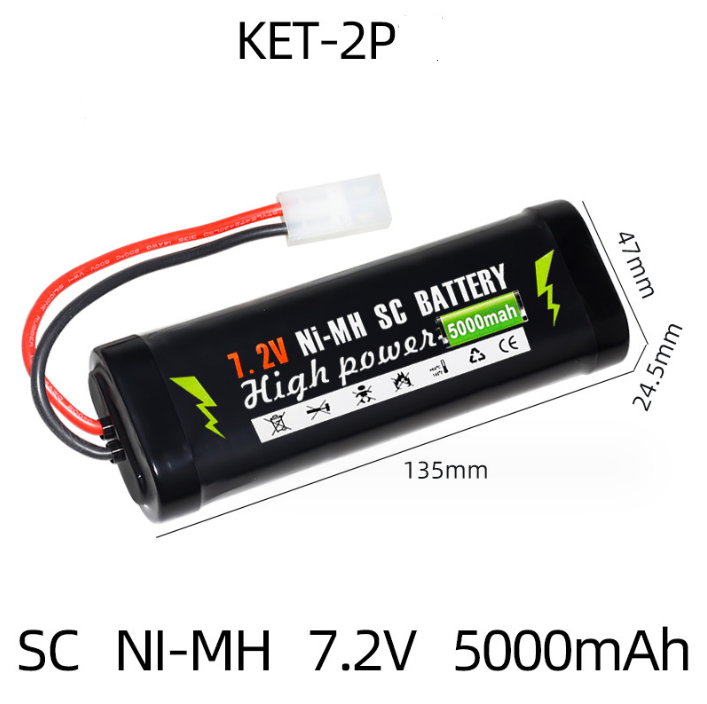 Pin Sạc Ni-Mh 7.2v 5000mah Xả 10C Xe Điều Khiển Thuyền Điều Khiển Henlong