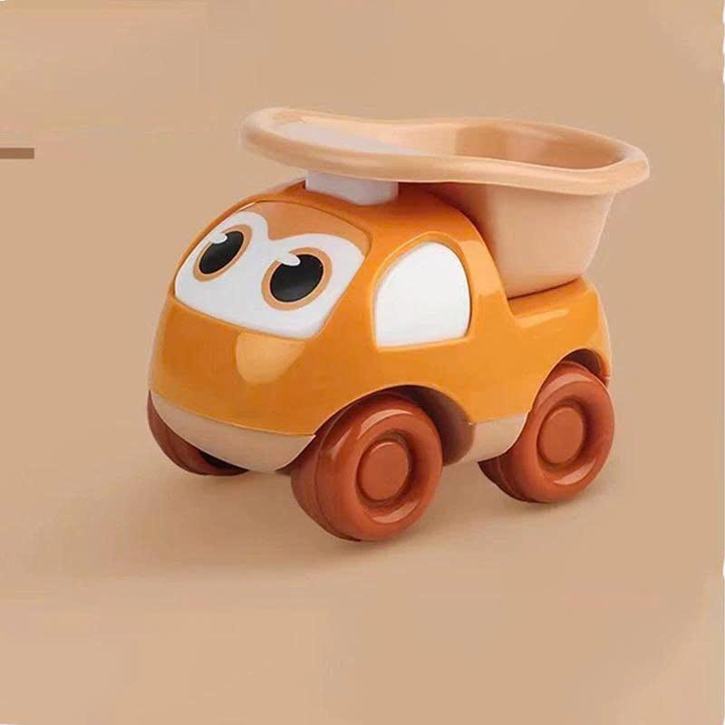 Set 4 ô tô quán tính mi ni dây cót hoạt hình mô tả xe công trình, xe kỹ thuật, xe thang, xe cứu hộ