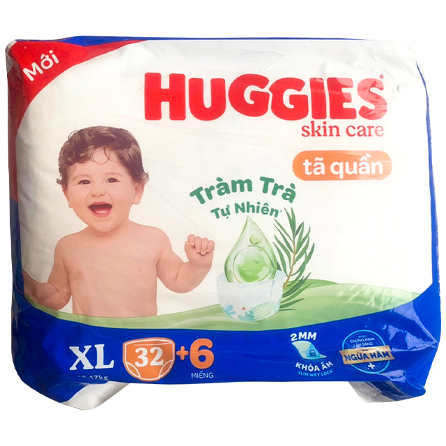 Tã Quần Huggies Dry size XL32 (32 miếng+ khuyến mãi) - HSD Luôn Mới